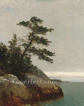  Kensett Arte - El viejo pino Darién Connecticut Luminismo paisaje marino John Frederick Kensett